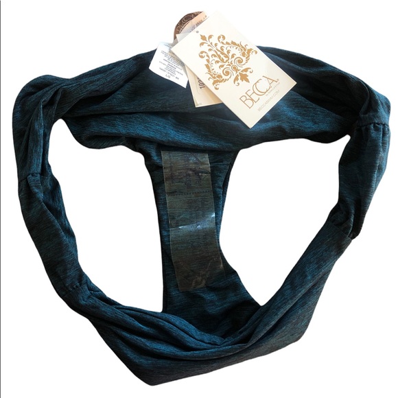 Becca by Rebecca Virtue American Fit Green Side Tab Swim Bottom - Large - Picture 5 of 8